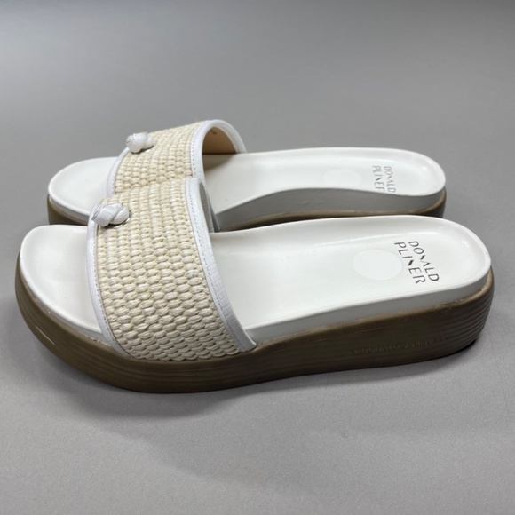 NEW Donald Pliner Shoes Womens 8 white brown Farrah sandal slip on casual - Picture 4 of 11
